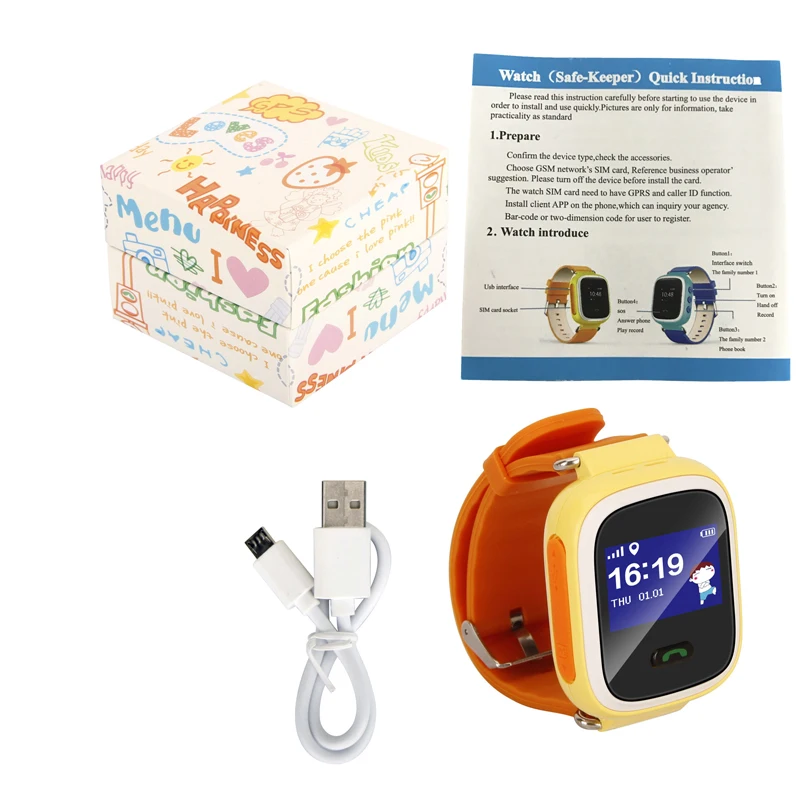 Direct Factory price High quality Q60 kids gps tracker watch with SOS and SIM Card 2021 | Электроника