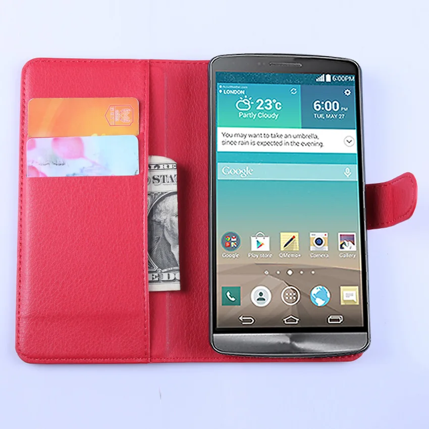 Из искусственной кожи розовый чехол для LG G3 D855 F400 D851 lgg3 флип бумажник с магнитной