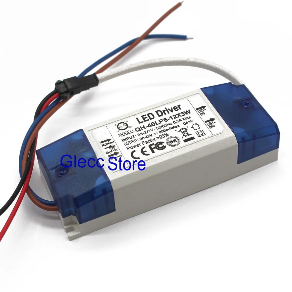 6 12x3W 900mA светодиодный драйвер 20 Вт 30 40 DC20 42V мощная светодиодная пудра для