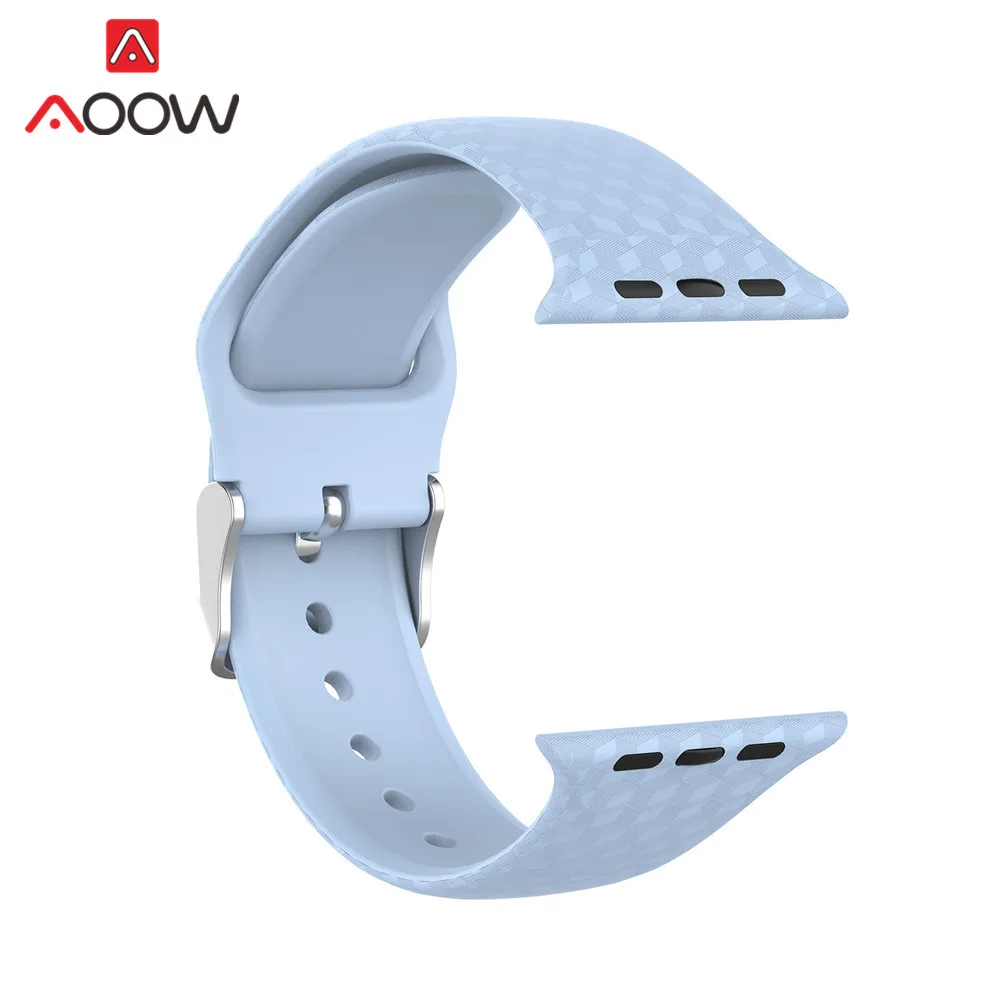 Ремешок из мягкого силикона для Apple Watch 40 мм 44 38 42 резиновый спортивный мужской и