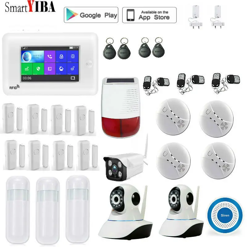 Система охранной сигнализации SmartYIBA Wi-Fi GSM GPRS сенсорная клавиатура русская