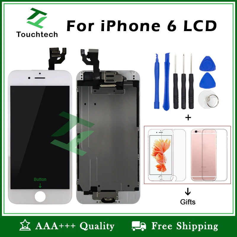 ЖК-дисплей и дигитайзер сенсорного экрана в сборе для Pantalla iPhone 6 с фронтальной