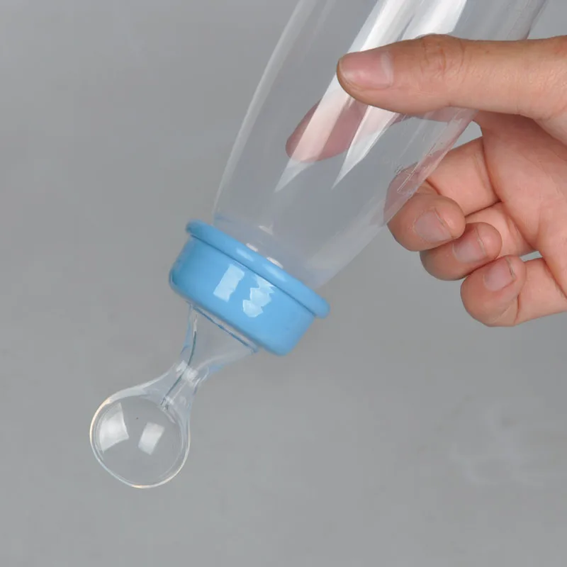 

240ML Baby Bottle Safe Feeding Cap Silicone Extrusion Baby Feeding Spoon Feeding Anti-Fragmentation Bottle Rice Paste Baby Care