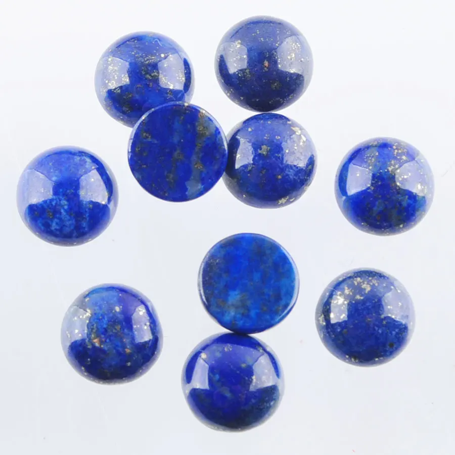 Lapis Lazuli RONGZUAN натуральные камни, бусы Круглый Кабошон кабина без отверстия 8 мм Опалит авантюрин лазурит Изготовление ювелирных изделий 10 шт. TBU315 - Цвет: Lapis Lazuli