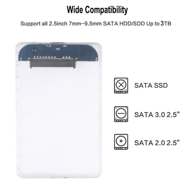 Чехол для жесткого диска USB на SATA прозрачный чехол 2 5 дюйма с 3 0 Sata поддержка Гбит/с