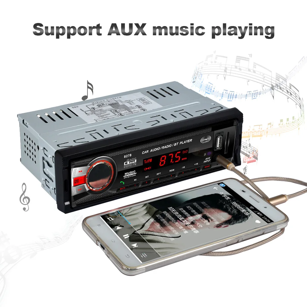 Плеер/USB/SD/AUX MP3 FM стерео Bluetooth Радио громкой связи Автомагнитола радио Кассетный