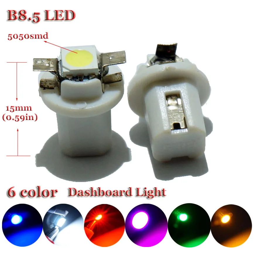 KTSCAR 100 шт. b8 5 5050 светодиодный 1 SMD T5 Автомобильный датчик Speedo лампа приборной