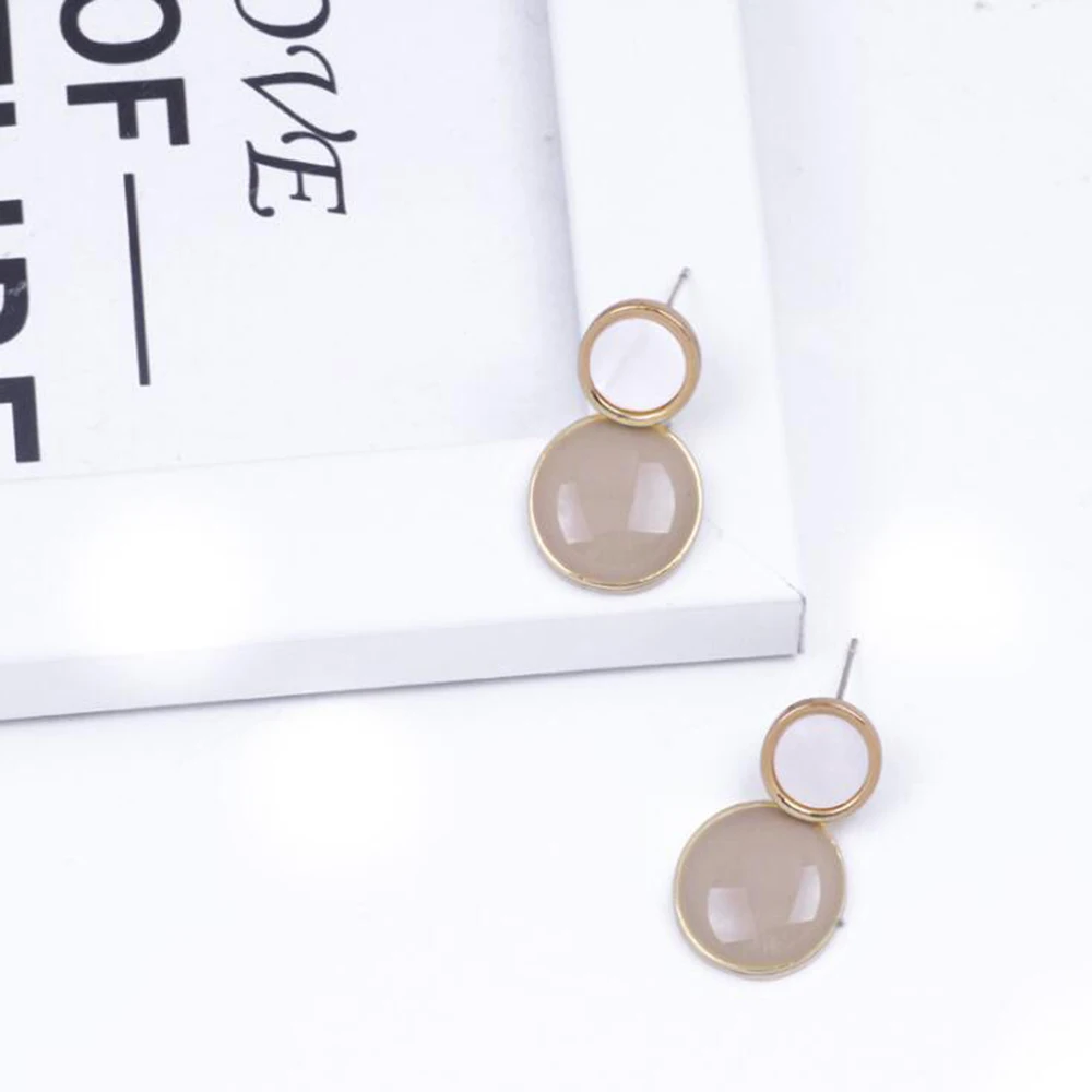 Женские свадебные Круглые Эмалированные серьги клипсы и популярные