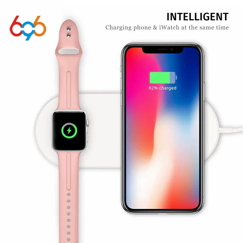696 Ци Беспроводной зарядку для iPhone Xs 8 плюс Зарядное устройство Pad быстрой зарядки