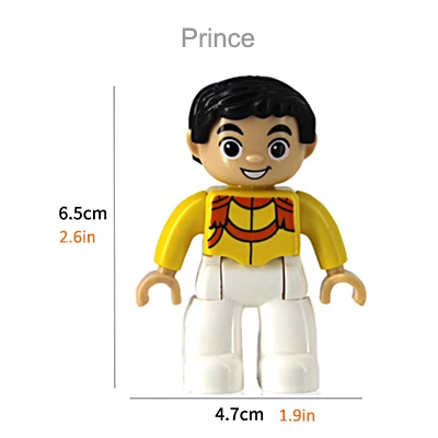 prince Строительные блоки персонажи серии family фигурки совместим с Duplo кирпичи Duplo совместимые фигурки пластиковые игрушки Детский подарок - Цвет: prince
