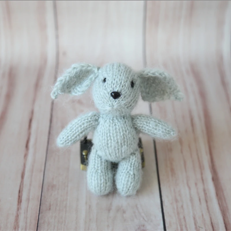 Newborn Bunny Photo Prop Knit Teddy Photography Crochet Rabbit Baby Toy |