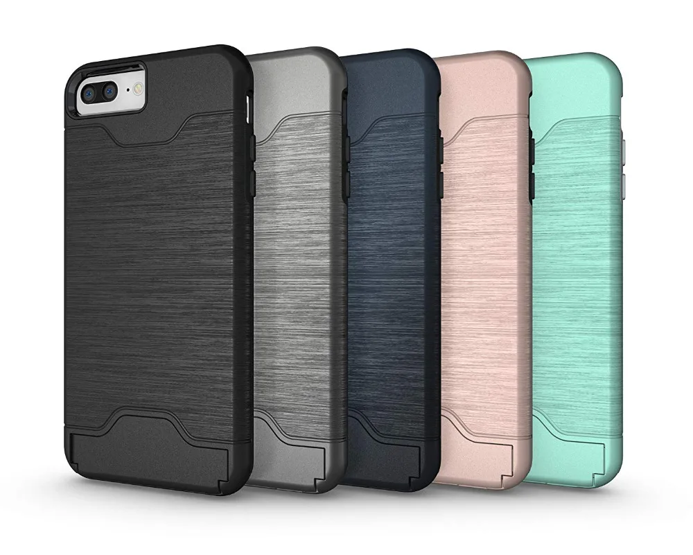 Hard card Case For iphone 7Plus 8 X Brushed Armor Silicone Rubber Phone Samsung Galaxy S8plus S9 Cover Back Capa |
