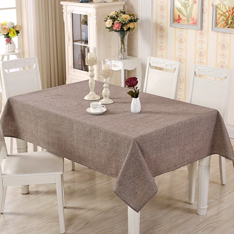 

NIOBOMO modern simple yarn dye cotton linen plain style rectangular table cloth for Home Tea Table Cover waterproof