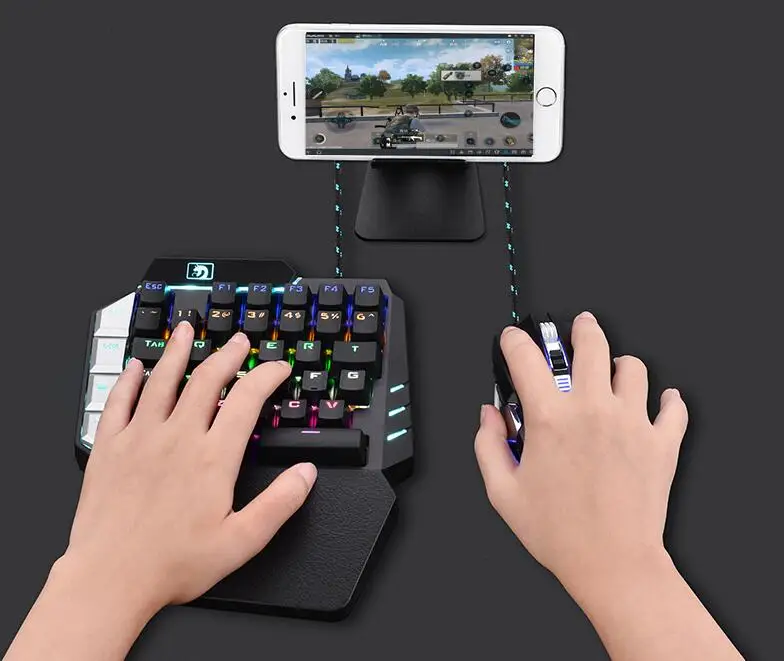 gaming keyboard one handed mechanical keyboard for pugb mobile game left hand keyboard pc laptopgaming mouse game for gamer free global shipping