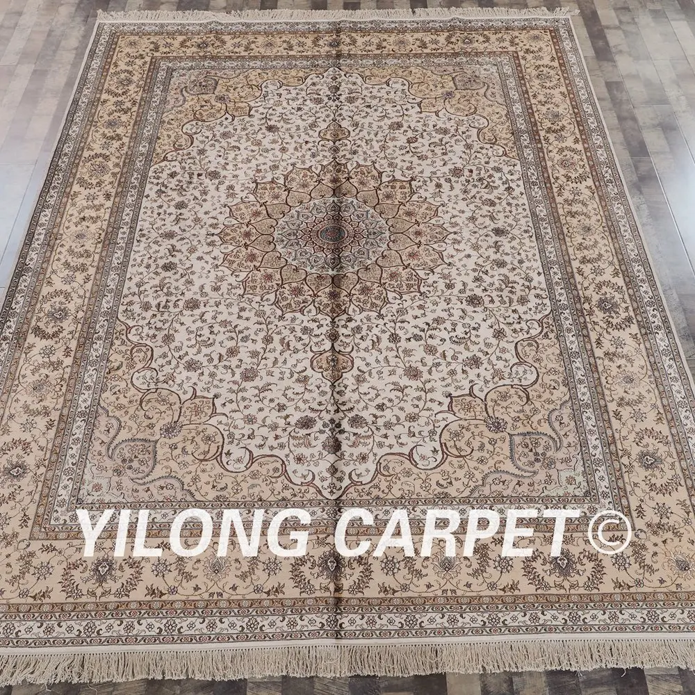 Beste Yilong 9'x12 'Perzische Handgeknoopte Zijden Kleed Grote Antieke Turkse Handgemaakte Tapijt (ZW013M9x12)