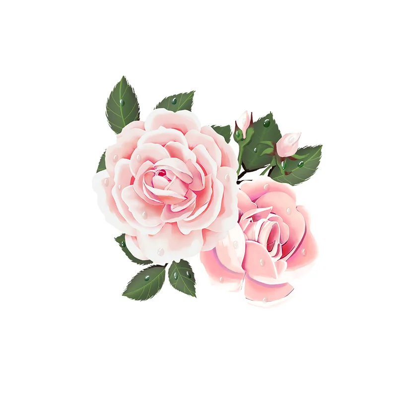 YOJA 22.1X22.4CM Two Delicate Pink Roses Home Bedroom Wall Stickers Mural Fashion Cartoon Toilet Decal T1-1940 | Дом и сад