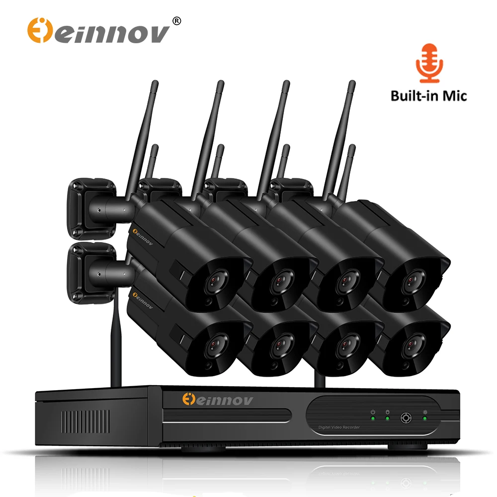 Einnov 8CH 1080P беспроводная камера безопасности CCTV система Wifi видео наблюдения ip s