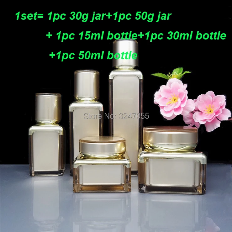 Квадратная Белая Косметическая баночка для крема 30g50g 15 мл 30 50 безвоздушная