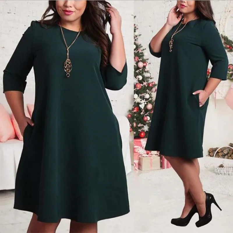 5XL-6XL большой размер летнее платье большого размера повседневное офисное платье красные зеленые прямые платья размера плюс женская одежда Vestidos
