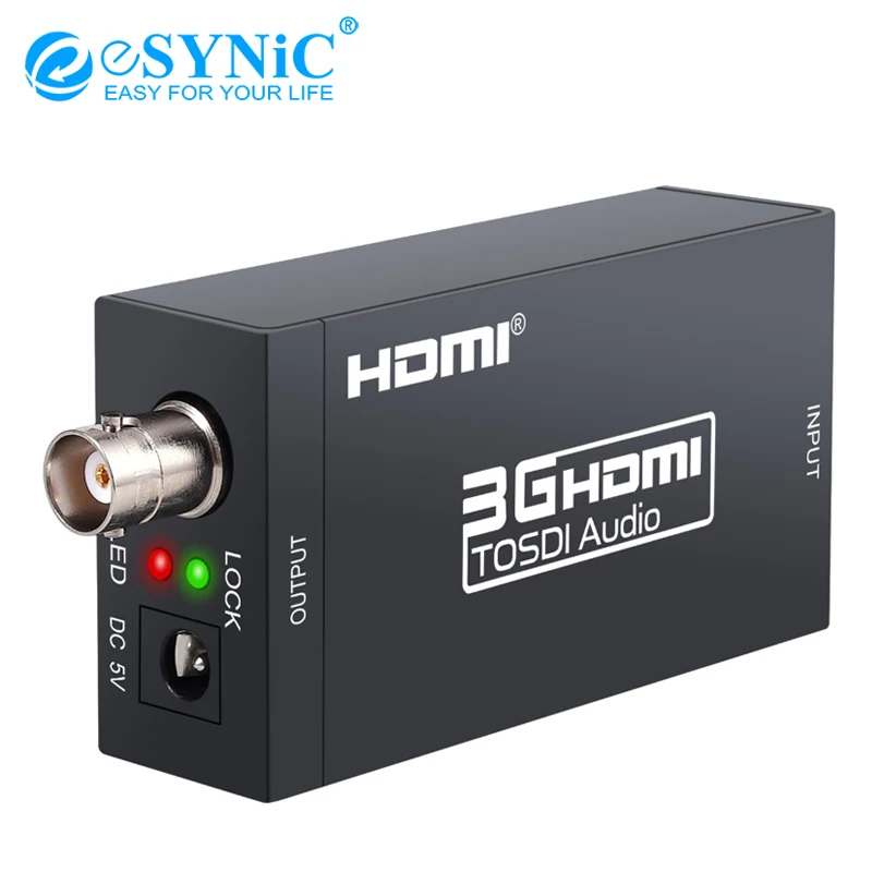 ESYNiC HDMI в SDI конвертер 5 адаптер питания / HD 3G для камеры домашнего кинотеатра 1080P