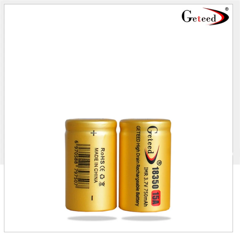 

High drain GETEED IMR 18350 15AH 750mAh Dynamic Lithium ion Li-ion 3.7v 3.6V Rechargeable chargeable Battery cell for Power bank