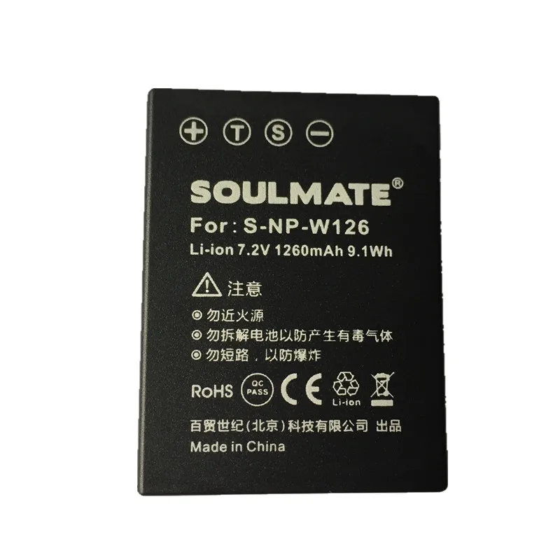 SOULMATE NP W126 NPW126 литиевые батареи для ЖК дисплея с подсветкой Fujifilm HS30EXR HS33 X Pro1 E1 M1 A1 T1