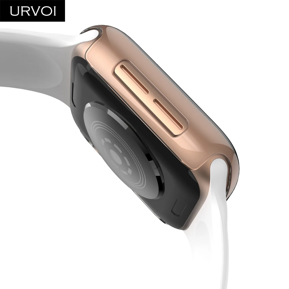 URVOI Прозрачный чехол для Apple Watch series 54 321 пластиковая крышка протектор экрана iWatch 38