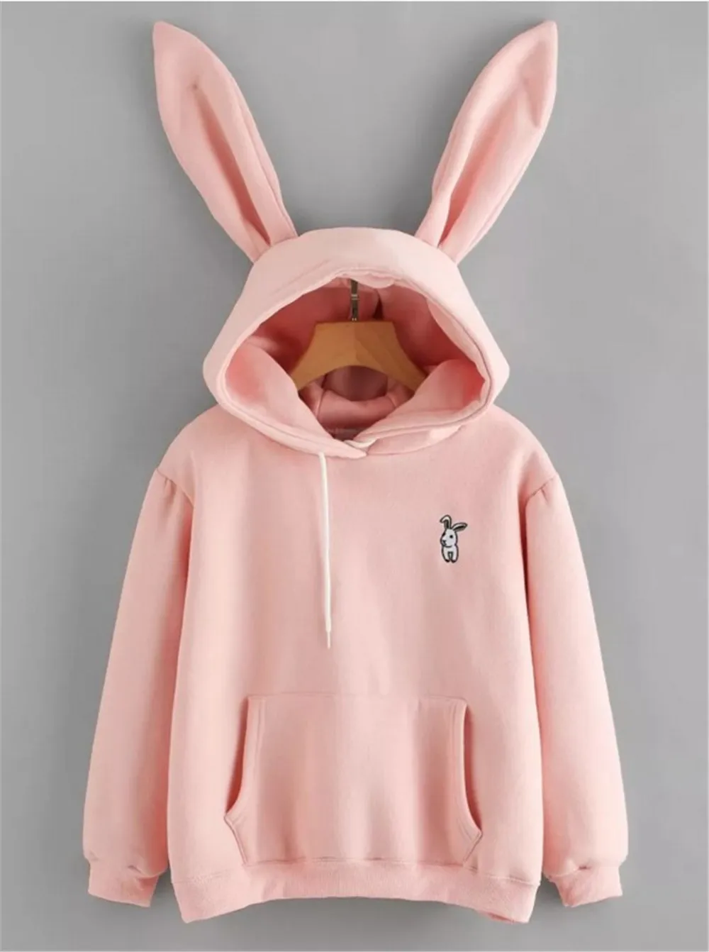 2018 Harajuku толстовки для женщин с длинным рукавом вышивкой кролика женский свитер