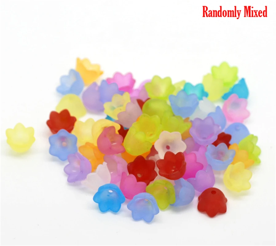 DoreenBeads 300 шт Смешанные Цветочные Матовые акриловые разделительные бусины