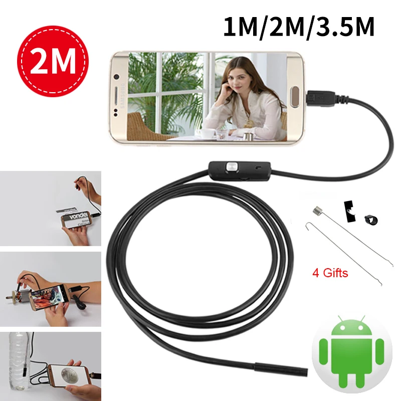 Usb эндоскоп для смартфона HD 7 мм кабельный рукав мини Камера Водонепроницаемый
