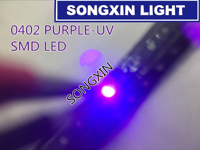 200 шт. 0402 SMD СВЕТОДИОДНЫЙ УФ фиолетовый 20 мА 1005 1 0*0 5 мм SMT супер яркий светодиодный