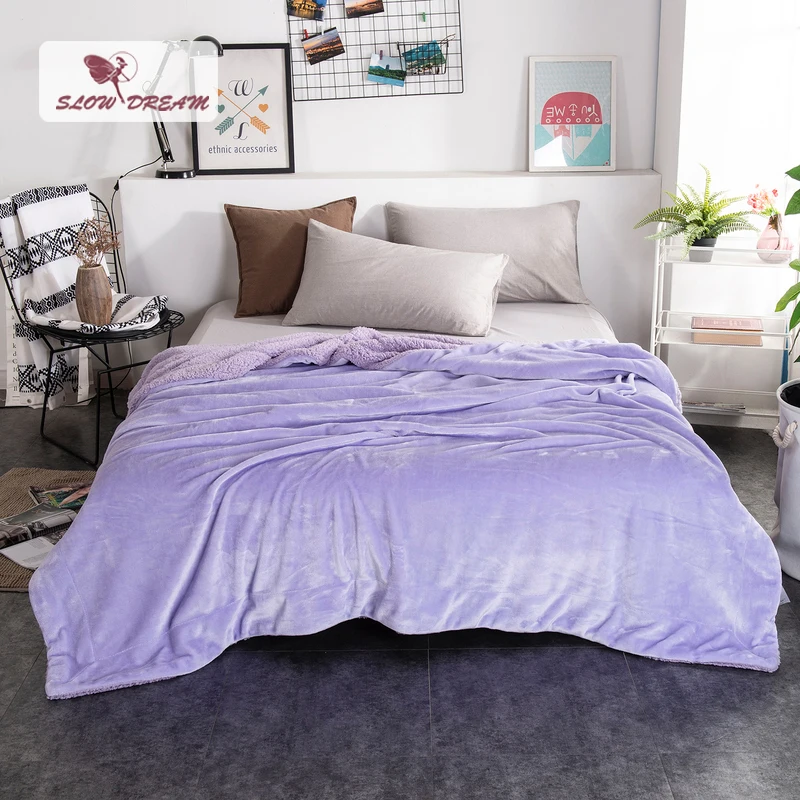 

Slowdream Weighted Flannel Fleece Blanket Summer Adult Soft Thick Sherpa Throw Blanket Queen King Coral Fleece Blankets 1PCS