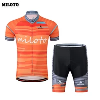 miloto team mens cycling jersey set cyclist bike bicycle clothing outdoor sportwear short sleeve jersey bib tight shorts s 4xl