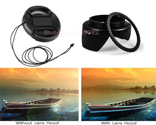 

58mm Flower Petal Lens Hood + lens cap cover for 58mm lens filter DSLR Camera
