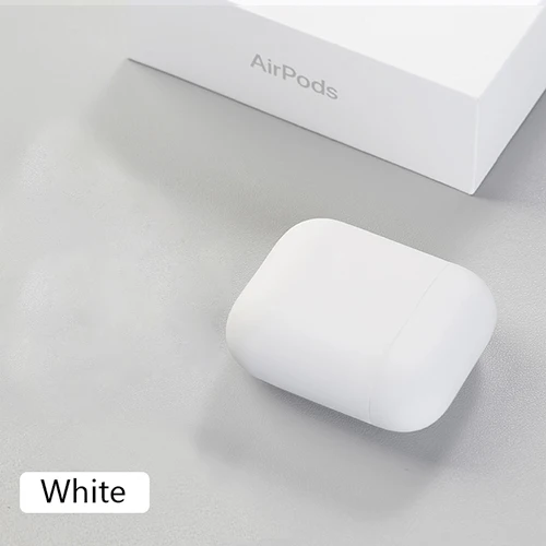 white Силиконовый чехол для Apple Airpods 2 Тонкий чехол Чехлы Многоцветный Защитный нежная кожа для Airpods дропшиппинг - Цвет: white