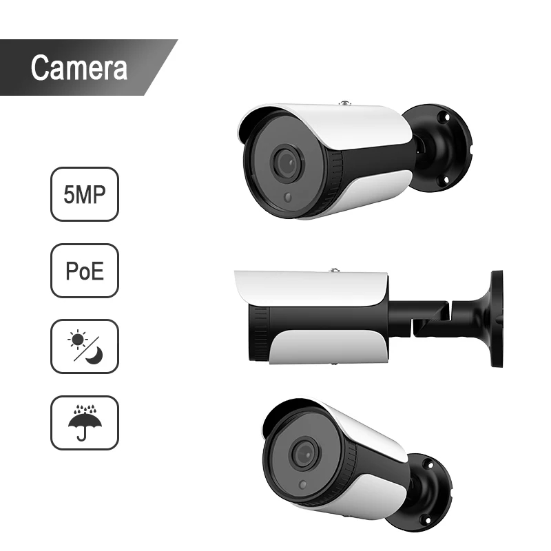 HJT 4CH NVR CCTV System 48V POE 5.0MP IP Camera Kit IR Night Vision Network P2P Onvif Private Protocol UC H.265 | Безопасность и