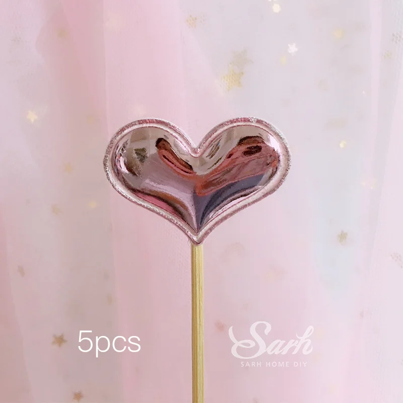 2pcs pink heart Белая любовь Alpacas Торт Топперы Hairball звезда украшение день Святого Валентина С Днем Рождения украшения для выпечки милые подарки - Цвет: 2pcs pink heart