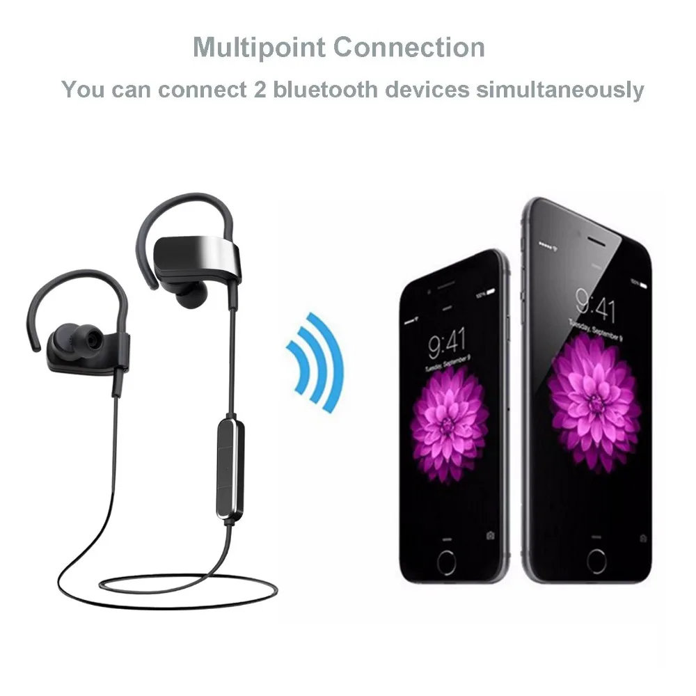 Bluetooth 4 1 aptx гарнитура Беспроводные HD Hi Fi спортивные наушники с защитой от пота и