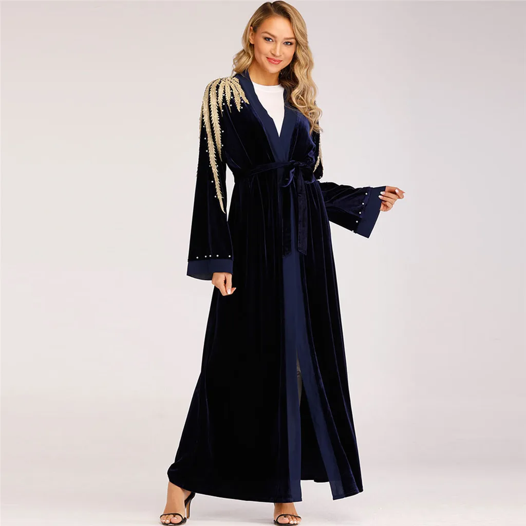 New Style Women Ethnic Robes Abaya Islamic Muslim Middle East Maxi Dress Bandage Kaftan Casual Full C30506 | Тематическая одежда и