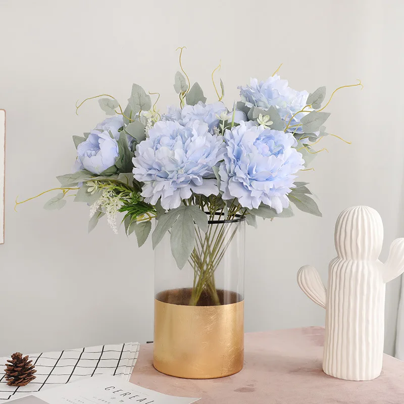 Искусственные пионы букет красных белых розовых французских больших пионов