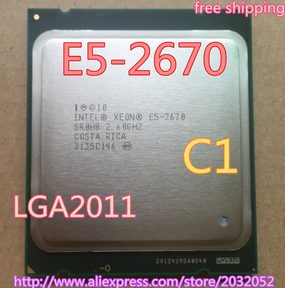 Процессор Intel Xeon Кэш память на 20 Мб/2 60 ГГц/8 00 ГТ/с SROH8 C1 GA 2011 E5 2670 (100% рабочий