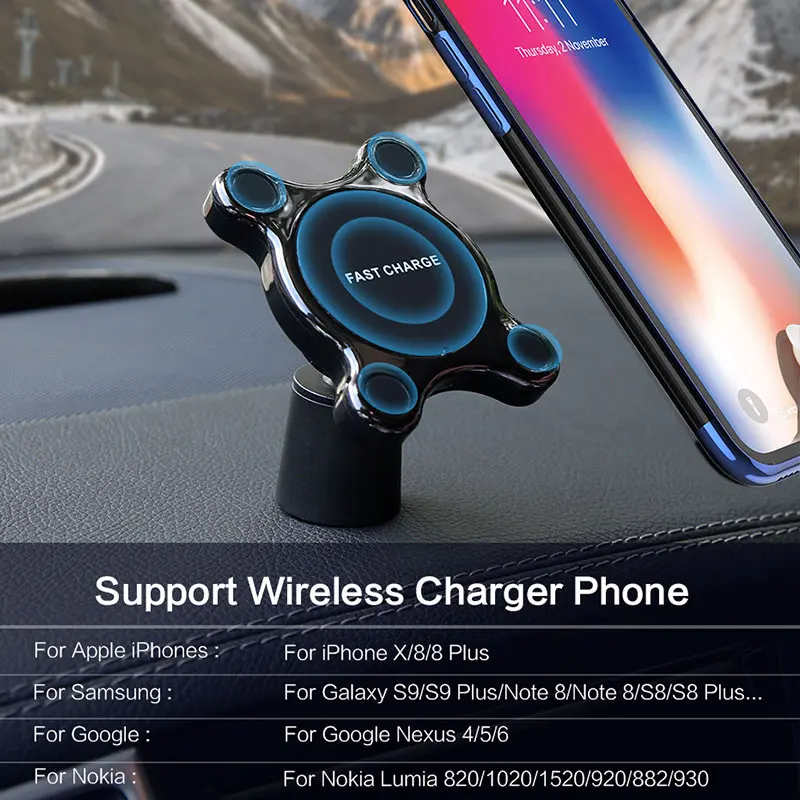 

Magnetic Wireless Charger Holder 360 Degree Rotation for Mobile Phone DU55