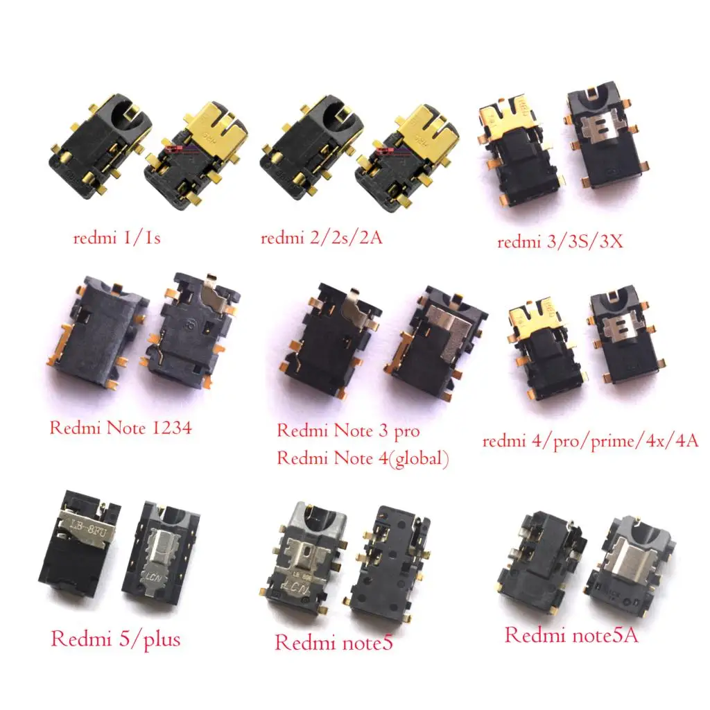 

New original for Xiaomi Redmi Note 1 1S 2 2A 2S 3 3S 3X 4 4A 4X 5 5A 6 6A pro plus prime Earphone ear phone Headphone Audio Jack