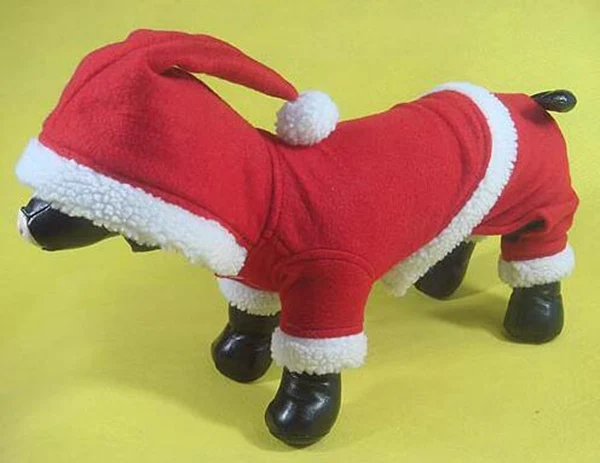 Модный костюм Санта-Клауса для собак и кошек рождественское пальто щенков теплые