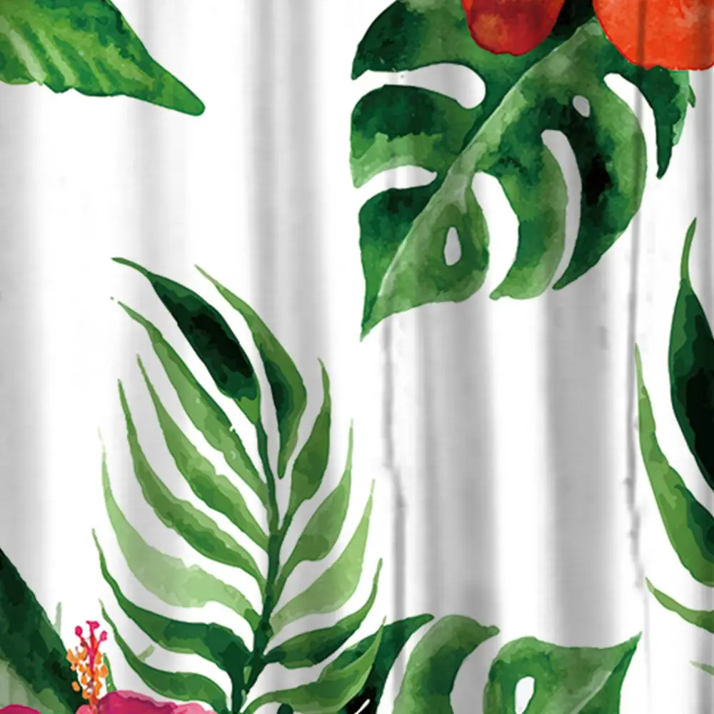 

Tropical Flowers and Plant Tree Printing Shower Curtain Waterproof Polyester Fabric Bath Curtains Bathroom Product