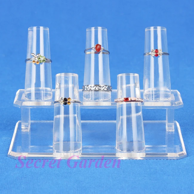 

Tonvic Высокое Качество Clear View Акриловые Кольцо дисплей ювелирных изделий Подставка держатель