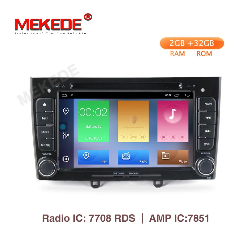 MEKEDE 2 + 32G android 9 1 радио GPS DIN в автомобиль стерео для peugeot 308 408 автомобильный dvd