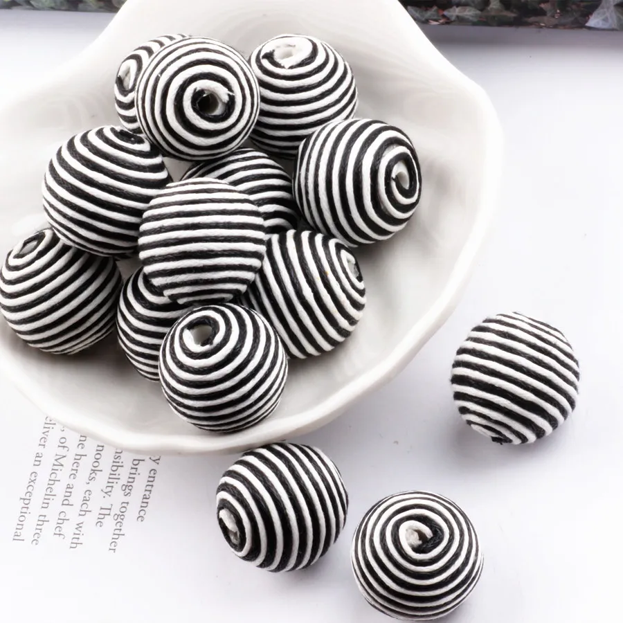 

Wrapping Rope Weaving Circular Ball Beads Eardrop Pendant Diy Material Handmade Jewelry 8pcs