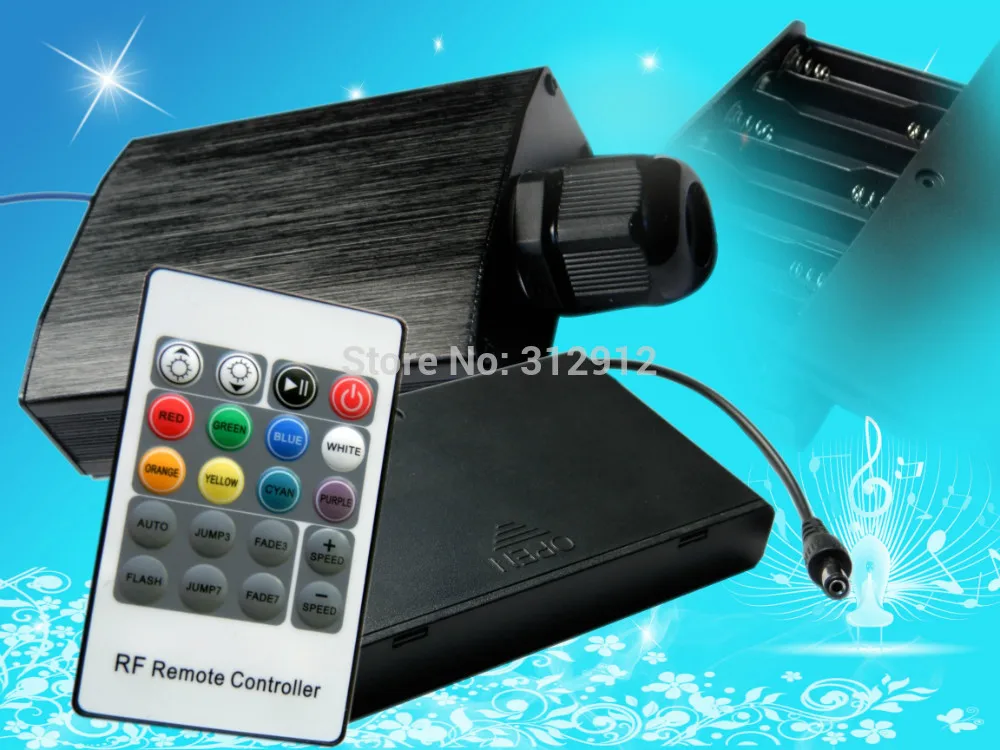 

Mini 5W RGB LED light engine with 20key RF remote;can work with battery
