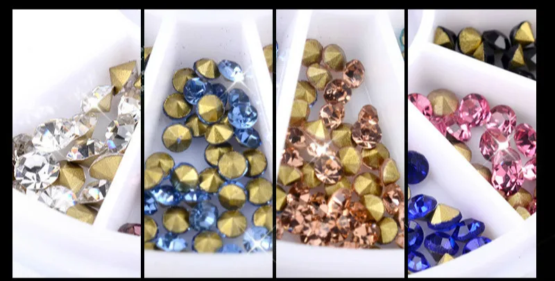 12 цветов смешанные блестящие стразы колеса украшения для ногтевого дизайна